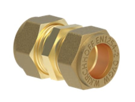 Kirchhoff Messing aansluitstuk blank 12 mm klemkoppeling voor koperen buis 989454217