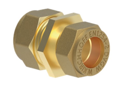 Kirchhoff Messing verloopstuk blank 15 mm x 12 mm klemkoppeling voor koperen buis 989454617