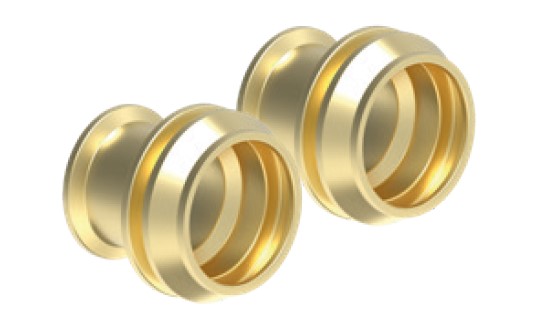 Kirchhoff Messing verloopstuk blank 12 mm x 8 mm klemkoppeling voor koperen buis (2x) 989455117