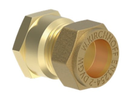 Kirchhoff Messing overgangsstuk blank 15 mm x 1 2"IT klemkoppeling voor koperen buis 989456217