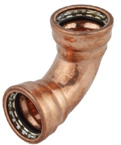 Kirchhoff Koperen bocht 90° blank 12 mm 2 sockets (S090) 989471017