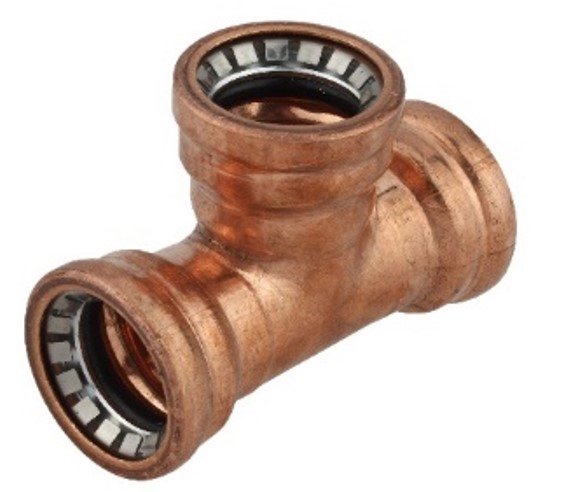 Kirchhoff Koperen T-stuk blank 22 mm 3 sockets (S130) 989473317
