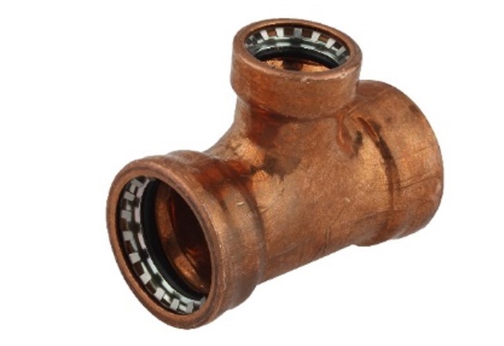 Kirchhoff Koperen reduceerstuk blank 22 mm x 15 mm x 22 mm 3 sockets (S130R) 989473717