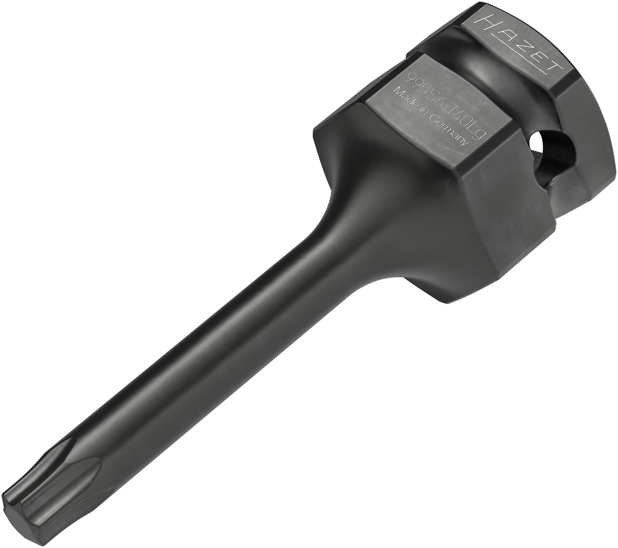 HAZET Krachtdopsleutelbit 995S6-T40LG · 1/2 inch (12,5 mm) vierkant hol, 24 mm buitenzeskant · Binnen-TORX®-profiel · SW T40