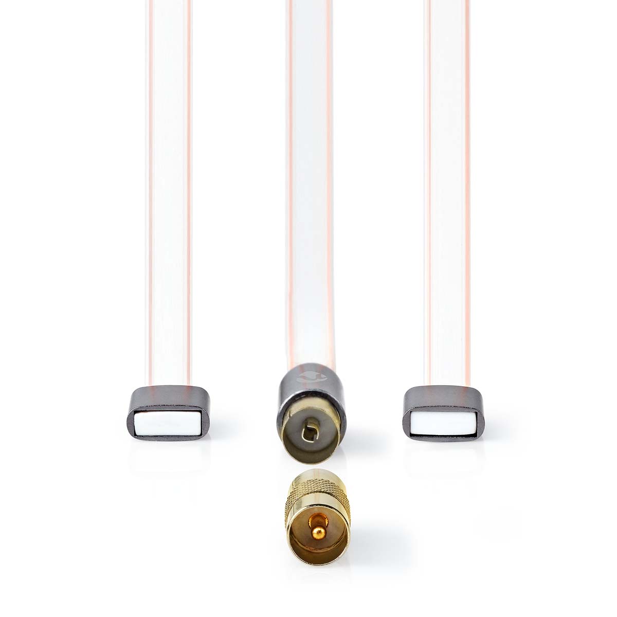 Nedis Coaxkabel | IEC (Coax) Male | IEC (Coax) Male | Verguld | 50 Ohm | Onafgeschermd | 2.00 m | Plat | PVC | Antraciet | Doos - ANFMBW105AT20