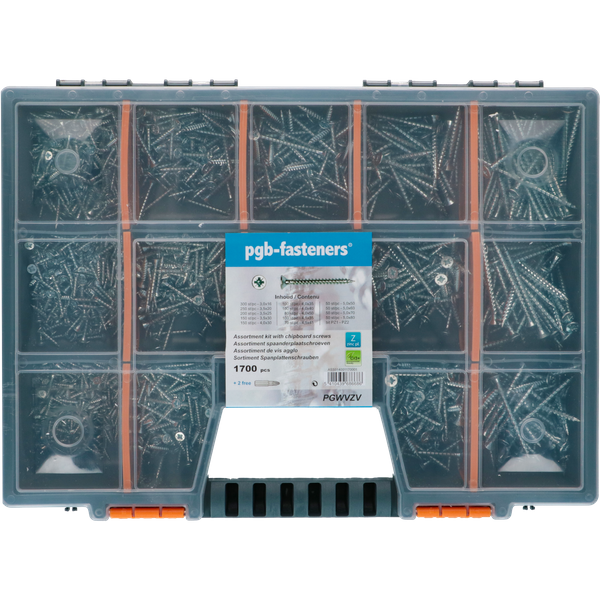 pgb-Europe - Assortimentsdoos Spaanplaatschroeven 1700 dlg PGWVZV - ASS014001170001