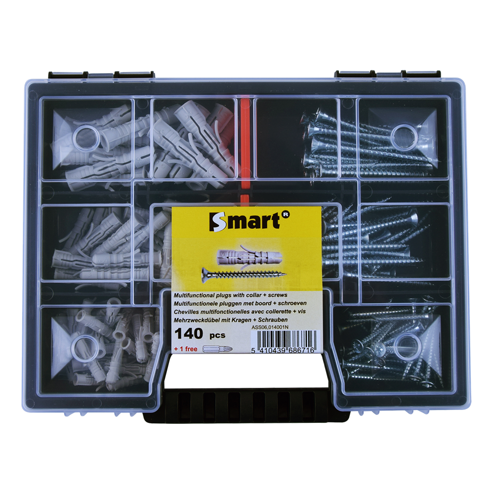 pgb-Europe SMART | Assortimentdoos pluggen+schroeven 140dlg - SM0ASSN000603