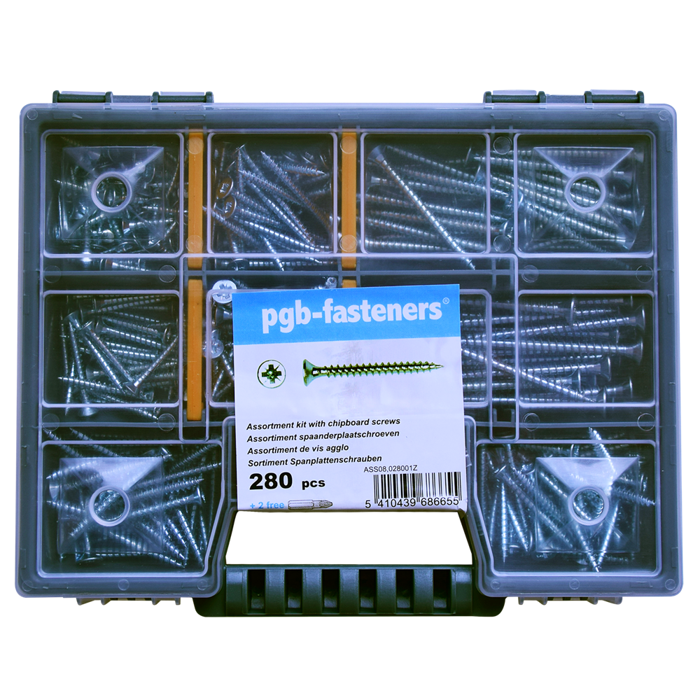 pgb-Europe PGB-FASTENERS | Assortimentsdoos met schroeven 280 dlg - ASS008001028001