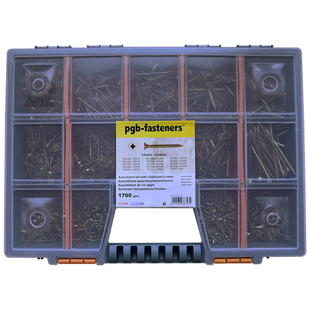 pgb-Europe PGB-FASTENERS | Assortimentsdoos 1700 dlg MWVZV ZnG - ASS014002170001