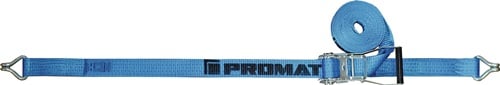 Promat Sjorband | DIN EN 12195-2 | lengte 8 m breedte 50 mm | met ratel + punthaak | LC omdr. 4000 daN - 4000365097 4000365097