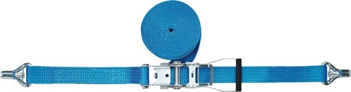 Promat Sjorband | DIN 12195-2 | lengte 8 m breedte 50 mm | met ratel + punthaak met zekering | LC omdr. 5000 daN - 4000365133 4000365133