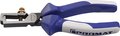 Promat Draadstriptang | lengte 160 mm | gepolijst meercomponentenhulzen | met openingsveer - 4000810102 4000810102