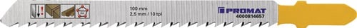 Promat Decoupeerzaagblad | totale lengte 100 mm | tandverdeling 2,5 mm dikte 1,27 mm | HCS | 5 stuks / kaart - 4000814657 - 4000814657