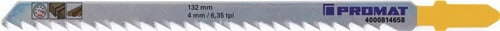 Promat Decoupeerzaagblad | totale lengte 132 mm | tandverdeling 4 mm | HCS | 5 stuks / kaart - 4000814658 - 4000814658