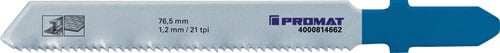 Promat Decoupeerzaagblad | totale lengte 76,5 mm | tandverdeling 1,2 mm | HSS | 5 stuks / kaart - 4000814662 4000814662