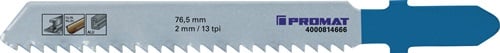 Promat Decoupeerzaagblad | totale lengte 76,5 mm | tandverdeling 2 mm | HSS | 5 stuks / kaart - 4000814666 4000814666