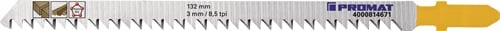 Promat Decoupeerzaagblad | totale lengte 132 mm | tandverdeling 3 mm | HCS | 5 stuks / kaart - 4000814671 - 4000814671