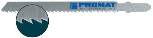 Promat Decoupeerzaagblad | totale lengte 100 mm | tandverdeling 2,5 mm | HCS | 25 stuks / kaart - 4000814672 4000814672