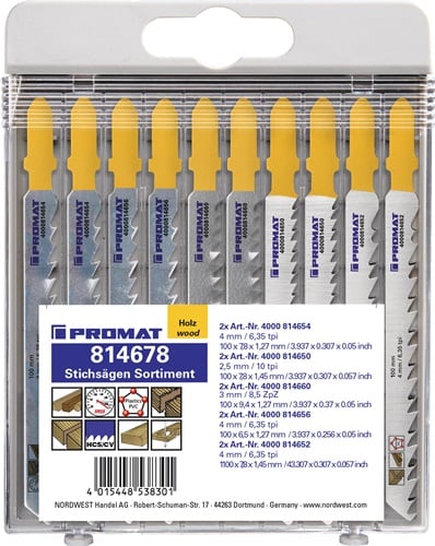 Promat Decoupeerzaag-assortiment | 10-delig voor hout - 4000814678 4000814678