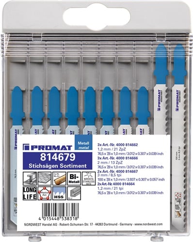 Promat Decoupeerzaag-assortiment | 10-delig voor metaal - 4000814679 4000814679