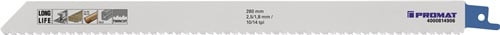 Promat Reciprozaagblad | lengte 280 mm breedte 19 mm | tandverdeling TPI 10/14 2,5/1,8 mm | gefreesd, getordeerd | 5 stuks / kaart - 4000814906 -