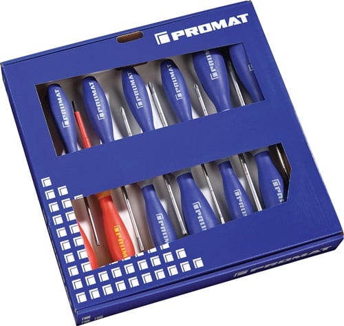 Promat Schroevendraaier-set | XXL | 13-delig | sleuf/PH/PZD/TX | meercomponentengrepen - 4000827719 - 4000827719