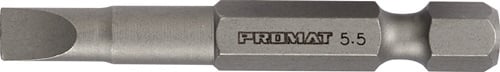 Promat Bit | voor sleufschroeven | 4,5 mm lengte 50 mm 1/4 inch E6,3 | snedesterkte 0,6 mm - 4000829196 4000829196