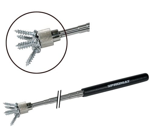Promat Telescoopmagneetgrijper | totale lengte 635 mm magneetkop-d. 12 mm | | draagvermogen ca. 3,5 kg - 4000829780 4000829780