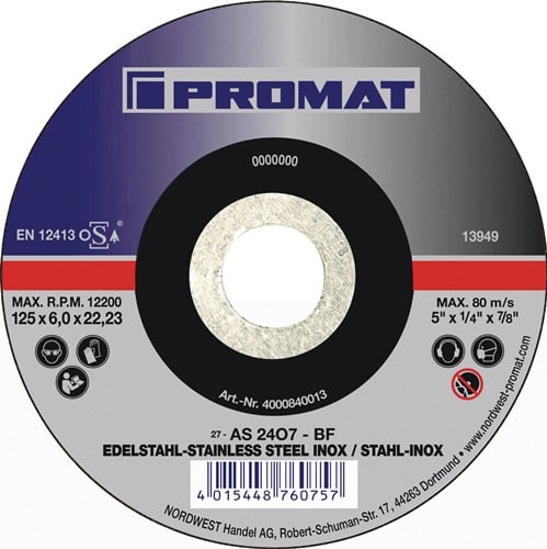 Promat Afbraamschijf | D230xS6mm | gebogen universele | gat 22,23 mm - 4000840015 4000840015