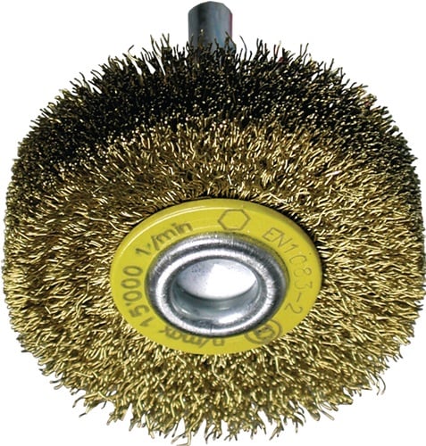Promat Ronde borstel | d. 80 mm draaddikte 0,2 mm | messing 19 mm | 12000 min-¹ - 4000841144 4000841144