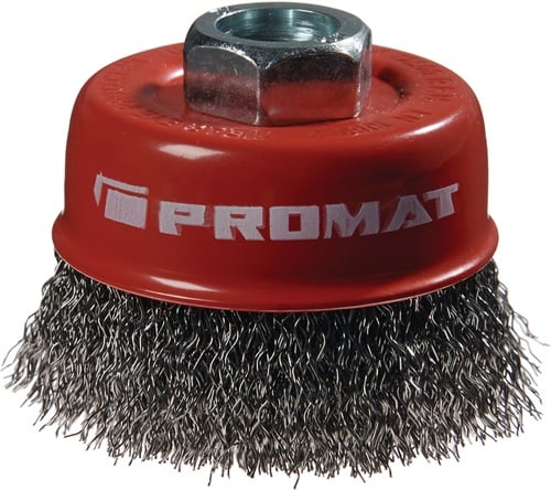 Promat Potborstel | d. 60 mm draaddikte 0,3 mm | staal | 12500 min-¹ - 4000841160 4000841160