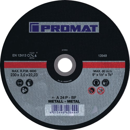 Promat Doorslijpschijf | D230x3mm recht | staal | gat 22,23 mm - 4000841303 4000841303