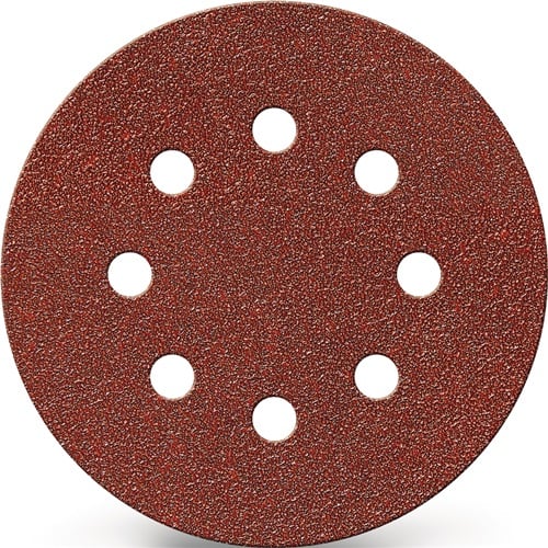 Promat Schuurpad met klitbevestiging | GLS 5 125 mm korreling 40 | voor hout / metaal korund | Gatenaantal 8 - 4000841745 4000841745