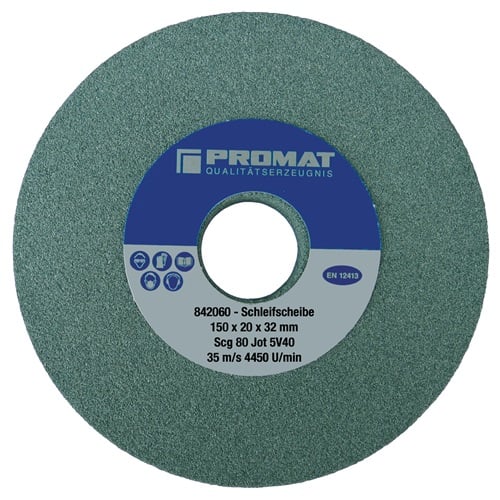 Promat Slijpmachineschijf | d.125xB20x32mm fijn 80 | vorm A | siliciumcarbide - 4000842058 4000842058