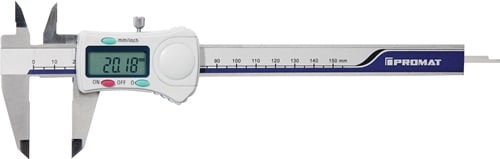 Promat Schuifmaat | DIN 862 | 150 mm | digitaal | met vergrendelingschroef hoekig - 4000851055 - 4000851055