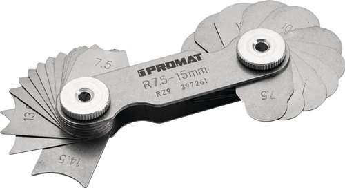 Promat Radiusmal | 1,0-7 mm | aantal bladen 17 st. - 4000851415 - 4000851415