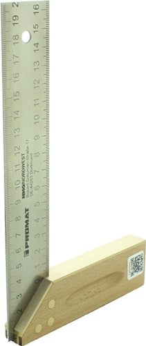 Promat Timmermanswinkelhaak | beenlengte 200 mm | met verstek - 4000858472 - 4000858472