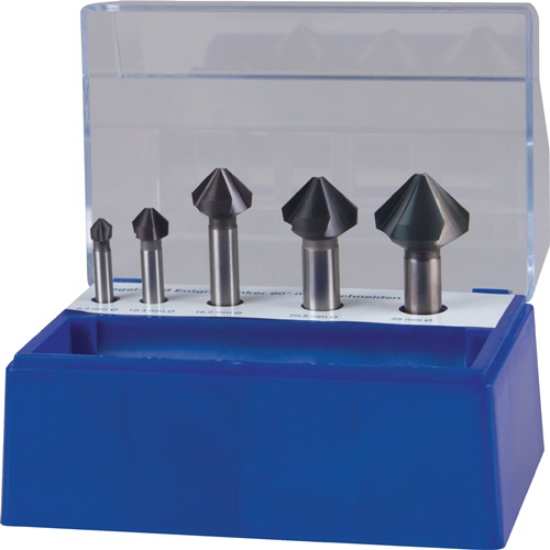 Promat Set verzinkboren | DIN 335 C 90 graden | 6,3-25 mm | HSS TiAlN | 5-delig kunststofbox - 4000865219 - 4000865219