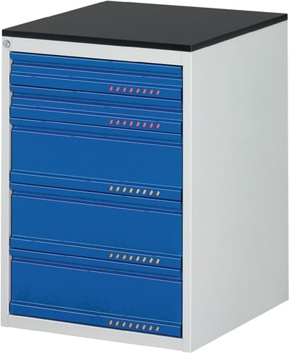 Promat Schuifladekast | BK 650 | H820xB580xD650mm | lichtgrijs/gentiaanblauw 5 lade | standaard uittrekbaar - 9000425562 9000425562