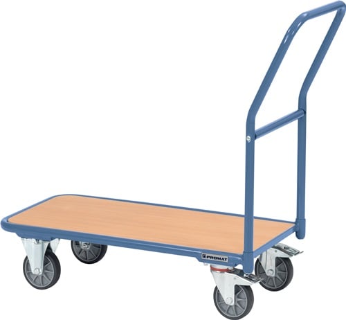 Promat Platformwagen | laadvlakken L850xB450 mm stalen buis | duifblauw, RAL 5014 drgverm. 250 kg - 9000444131 9000444131