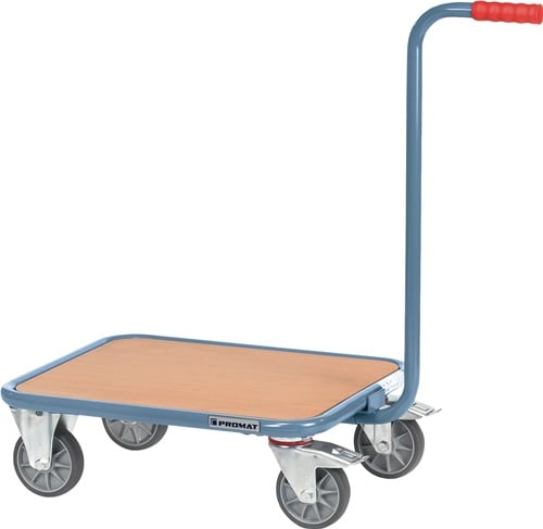 Promat Roller met handgreep | L600xB500mm plaat van spaanplaat | duifblauw, RAL 5014 | totaal | draagvermogen 250 kg - 9000444171 9000444171