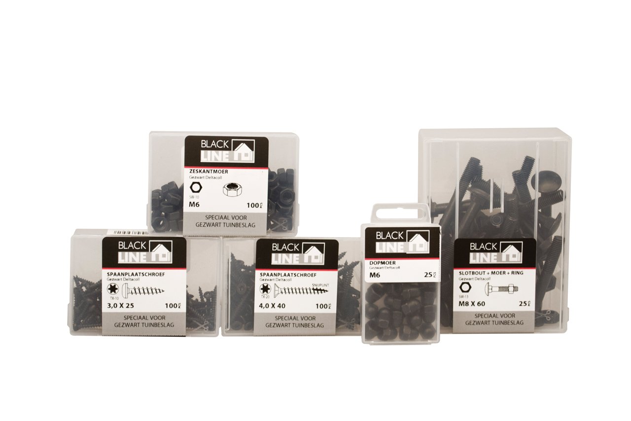 Spaanplaatschroef 3,5 x 16 mm - zwart (25 stuks)