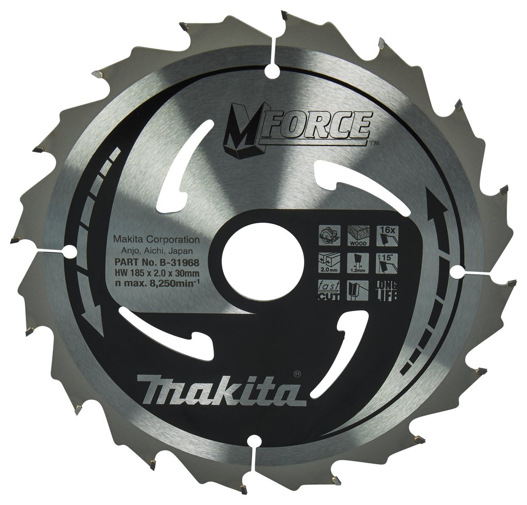 Makita Accessoires Cirkelzaagblad | Hout | Mforce | 185X30X2,0 16T15G - B-31968