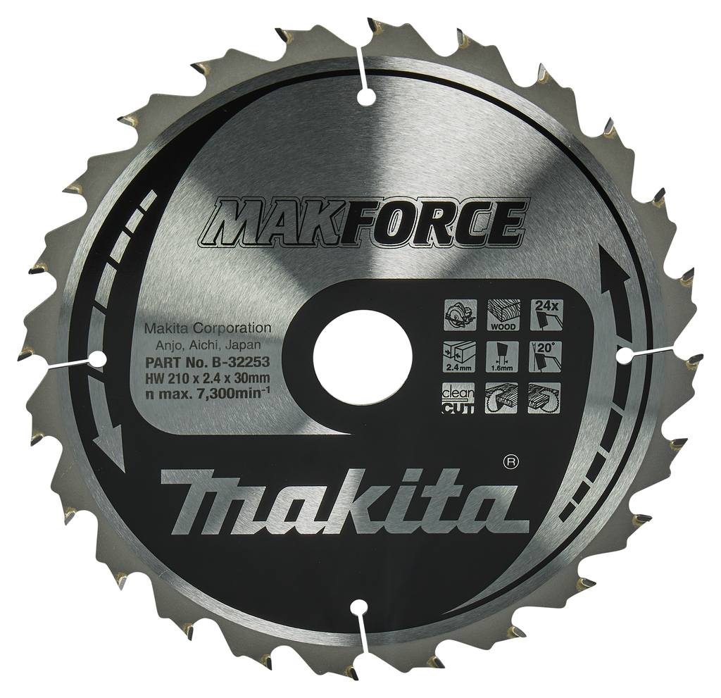 Makita Accessoires Cirkelzaagblad Hout 210X30X2,4 24T 20G - B-32253