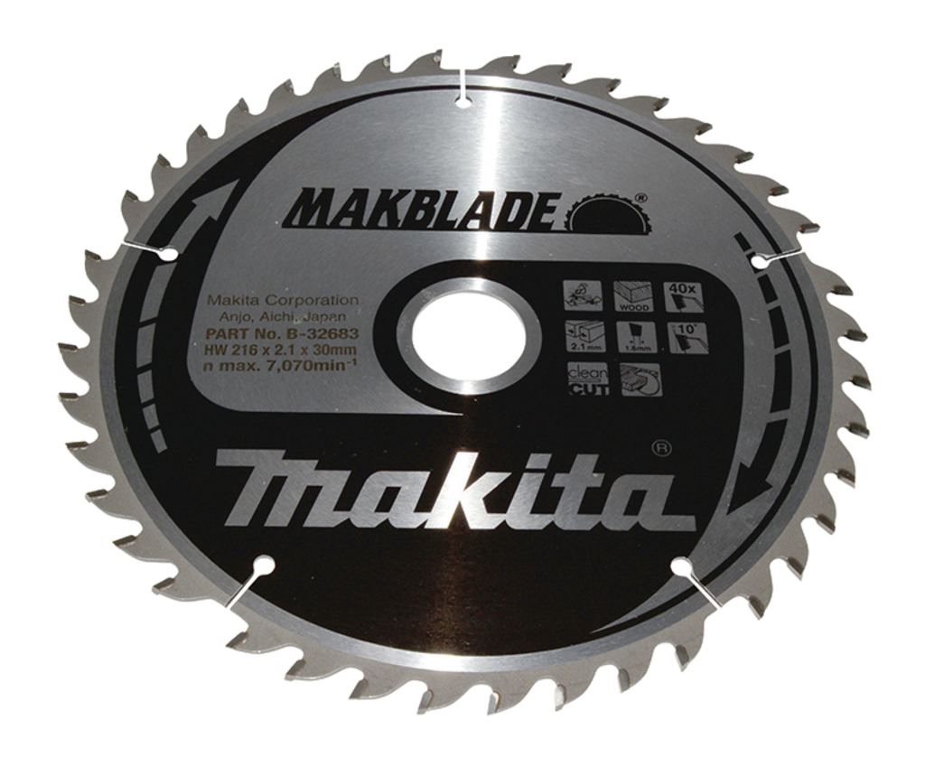 Makita Accessoires Afkortzaagblad Hout Makblade 216x30x2,1 40T 10g - B-32683