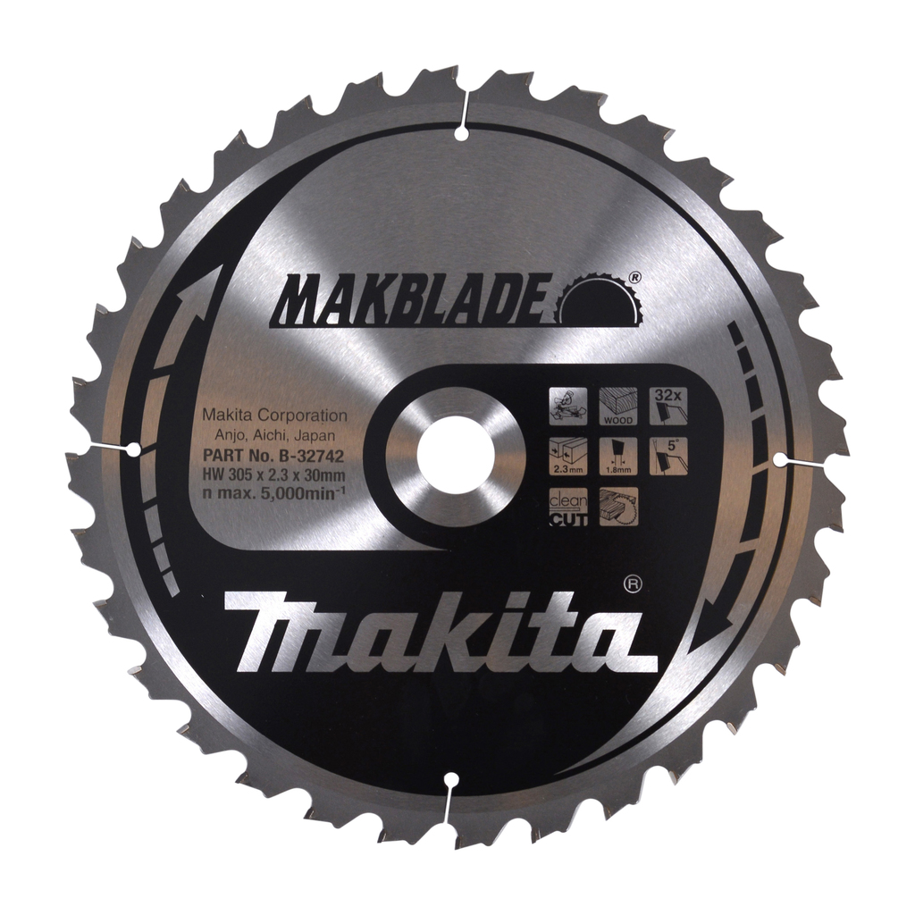 Makita Accessoires Afkortzaagblad Hout Makblade 305x30x2,3 32T 5g - B-32742