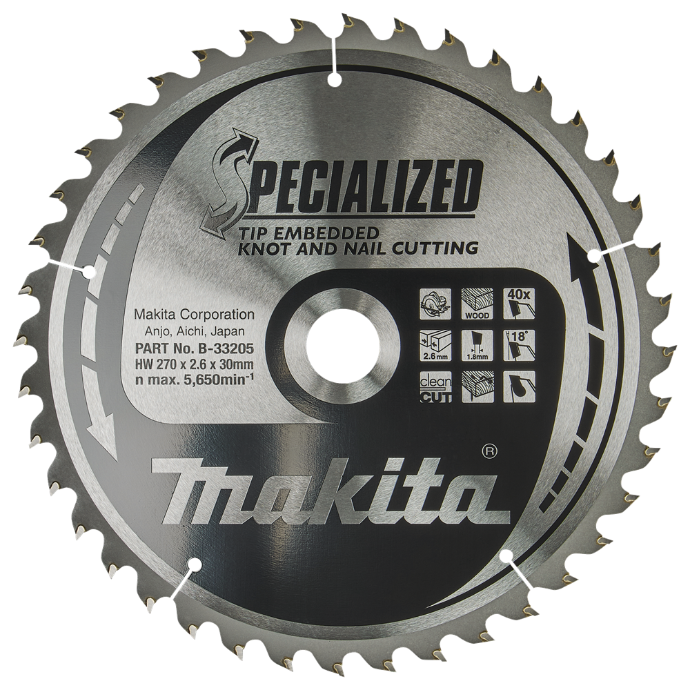 Makita Zaagblad Tipe 270X30X2 6 40T 18G B-33205