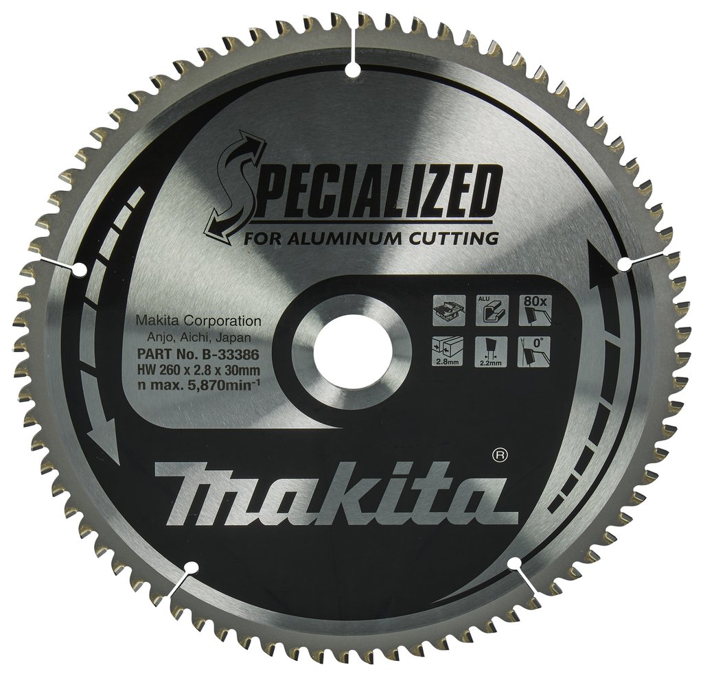 Makita Accessoires Tafelzaagblad Aluminium 260X30X2,8 80T 0G - B-33386