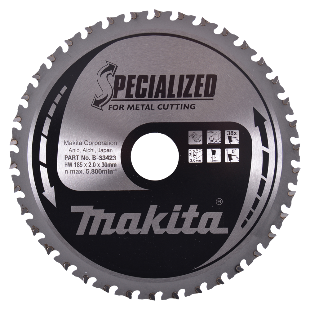 Makita Zaagblad Met. 185X30X2 0 38T 0G B-33423
