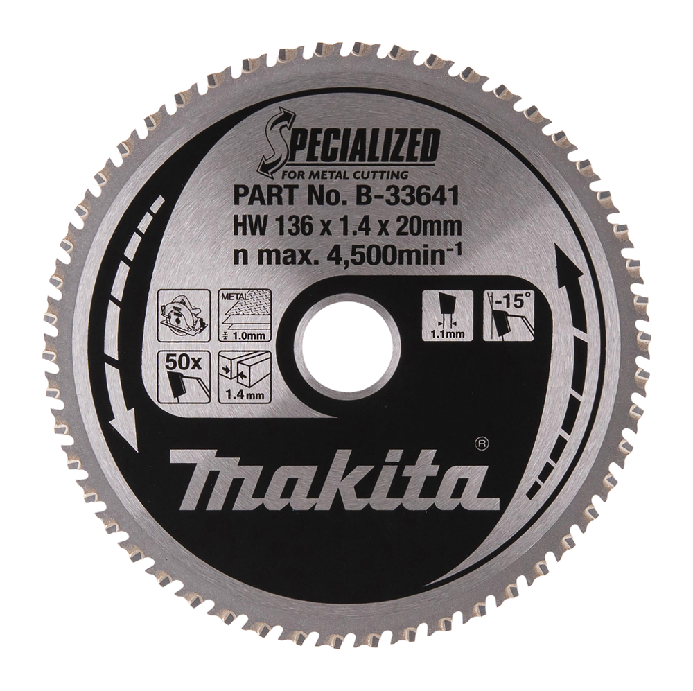 Makita Zaagblad Met. 136X20X1 4 50T -15G B-33641